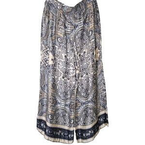 Lane Bruant Pants Wide Leg woman's  Satin Paisley size 16